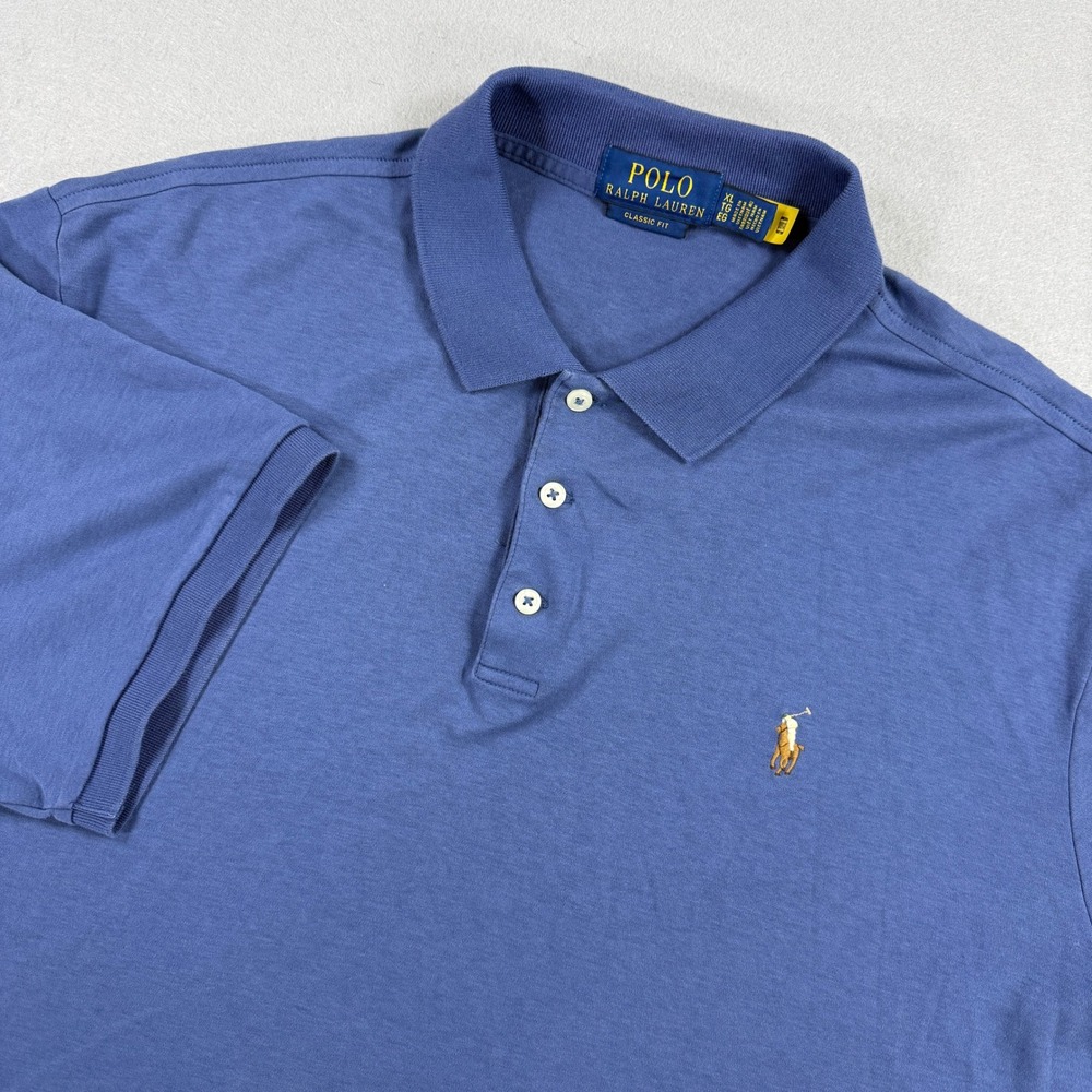 Polo Ralph Lauren Polo Shirt Men XL Blue Classic Fit Short Sleeve Cotton Preppy